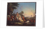 British infantrymen of a royal regiment in an encampment, 1760 circa by Unknown Artist