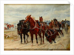 Patient Heroes, a Royal Horse Artillery Gun Team in action, 1882 circa by Lady Butler