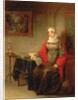 Portrait of Mrs John Crome Seated at a Table by an Open Workbox by Michael William Sharp