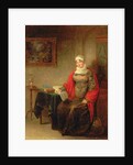 Portrait of Mrs John Crome Seated at a Table by an Open Workbox by Michael William Sharp