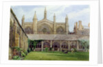 New College cloisters with gardener, 1887 by John Fulleylove