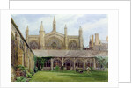 New College cloisters with gardener, 1887 by John Fulleylove