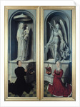 View of The Last Judgement with its panels closed by Hans Memling
