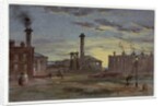 Gasworks at Sunset, c.1850 by Samuel Bough