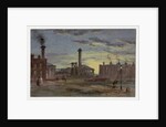 Gasworks at Sunset, c.1850 by Samuel Bough