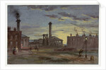 Gasworks at Sunset, c.1850 by Samuel Bough