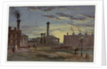 Gasworks at Sunset, c.1850 by Samuel Bough