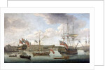 Launch at Deptford Dockyard, c.1750 by John the Elder Cleveley