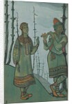 Snegurochka and Lel, costume design for Rimsky-Korsakov's opera 'Snegurochka', 1921 by Nicholas Roerich