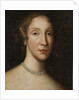 Head of a lady with a pearl necklace by School Scottish