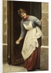 Woman with a snowball by W. F.