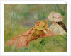 Young Girls on the River Bank by Pierre Auguste Renoir