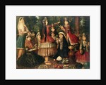 Women and Children in a Garden, 19th century by Persian School