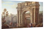 Peasants Near the Arch of Sergius at Poia by Charles Louis Clerisseau