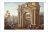 Peasants Near the Arch of Sergius at Poia by Charles Louis Clerisseau