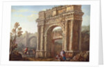 Peasants Near the Arch of Sergius at Poia by Charles Louis Clerisseau