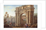 Peasants Near the Arch of Sergius at Poia by Charles Louis Clerisseau