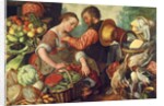 Woman Selling Vegetables, 1567 by Joachim Beuckelaer or Bueckelaer