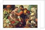 Woman Selling Vegetables, 1567 by Joachim Beuckelaer or Bueckelaer