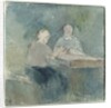 Two Peasants at the Table, c.1874 by Camille Pissarro