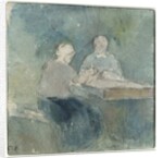 Two Peasants at the Table, c.1874 by Camille Pissarro