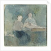 Two Peasants at the Table, c.1874 by Camille Pissarro