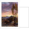 Oxen Ploughing at Sunset by Samuel Palmer