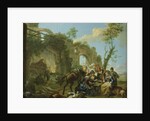 Horsemen Resting among Classical Ruins with a Fortune Teller by Paolo Monaldi