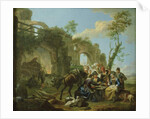 Horsemen Resting among Classical Ruins with a Fortune Teller by Paolo Monaldi