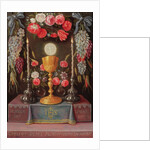 A Chalice with the Eucharist in a cartouche decorated with flowers and fruit, c.1664 by Jan van the Elder Kessel