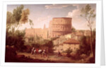 A View of the Colosseum with a Traveller, 1731 by Hendrik van Lint