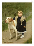 Young Child and a Big Dog by Luigi Toro