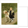 Young Child and a Big Dog by Luigi Toro