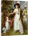 Mrs Graham of Kinross, her Daughter and a Jamadar, c.1786 by John Alefounder