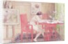 Model Writing Postcards, 1906 by Carl Larsson
