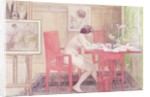 Model Writing Postcards, 1906 by Carl Larsson