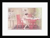 Model Writing Postcards, 1906 by Carl Larsson