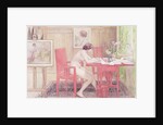 Model Writing Postcards, 1906 by Carl Larsson