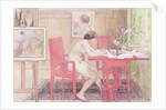 Model Writing Postcards, 1906 by Carl Larsson