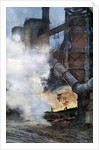 Steelworks at Chasse, Isere, 1917 by Francois Flameng