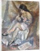 Woman with a mandolin by Jules Pascin