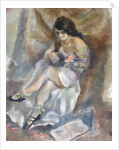 Woman with a mandolin by Jules Pascin