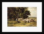 A shepherd and his flock by Charles Emile Jacques