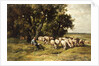A shepherd and his flock by Charles Emile Jacques