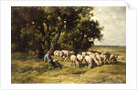 A shepherd and his flock by Charles Emile Jacques