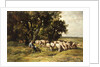 A shepherd and his flock by Charles Emile Jacques