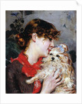 The actress Rejane and her dog, c.1885 by Giovanni Boldini