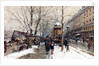 Bookstalls in Winter, Paris by Eugene Galien-Laloue
