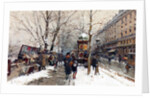 Bookstalls in Winter, Paris by Eugene Galien-Laloue