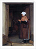 Peasant Girl Knitting, 1855 by Francois Bonvin